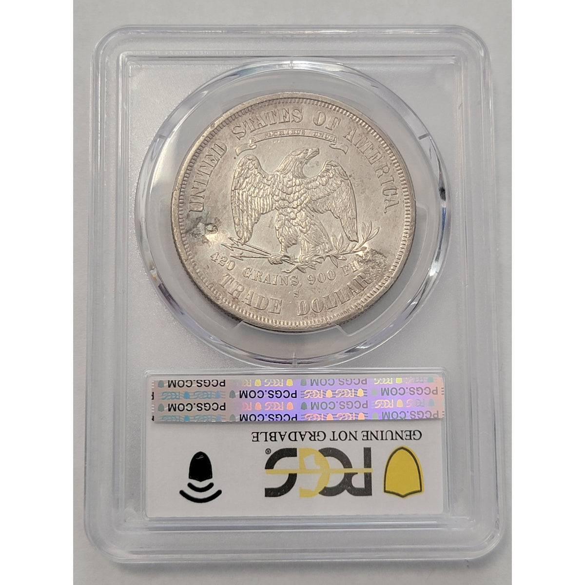 1876年-S アメリカ 貿易銀 Trade Dollar PCGS AU50 1876 Trade Dollar PCGS Genuine Harshly Cleaned AU Detail