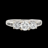 Natural 1.33ctw (I1) Three Stone Diamond Ring In 14kt White Gold