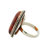 Estate Sterling Silver and Amber Ring