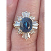 3ct Natural Teal Sapphire & .84 ctw  Natural Diamond Ring In 14kt Yellow Gold Includes GIA Report
