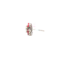 1.78ctw Natural Diamond 1.07ctw Natural Ruby Friction Back Earrings In Platinum