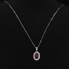 Natural 1.44ctw Garnet Necklace With .25ctw Diamond Accents In Platinum