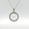 Natural .33ctw Diamond Pendant On 18in Chain In 18kt White Gold