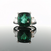 Natural 7.58ctw Blue Green Tourmaline With .31ctw Diamond Accents In Platinum