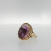 Natural Amethyst In Cabachon Setting In 14kt Yellow Gold