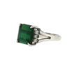 Estate 5.53ct Green Tourmaline Ring With .13ctw Diamond Accents In Platinum