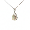 Semi Black Opal Necklace In 18kt White Gold