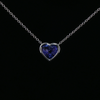 Heart Shaped 3ct Tanzanite Pendant In 18kt White Gold On Adjustable 16-17in Chain