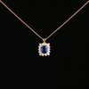 Natural 1ct Sapphire & .25ctw Diamond Pendant On Adjustable Chain All In 14kt Yellow Gold
