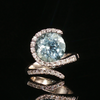 Natural 5.75ct Aquamarine Ring With .25ctw Diamond Accents In 18kt White Gold