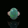 6.78Ct Natural Black Opal With .32Ctw Diamond Accents In Platinum