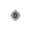 Vintage 2.5 ct Natural Blue Tanzanite and 1.25 CTW Diamond Ring Set in 14K White Gold
