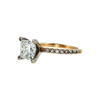 Estate Natural 2.01ctw Princess Cut Diamond Set in Two Tone 14K Gold Mount with GIA Report