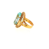 Large 26.2ct Aquamarine and .50CTW Diamond Ring Set in 18K Yellow Gold