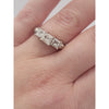 1.25ctw 3 Stone Natural Diamond Ring In 14kt White Gold .5ct Center Stone I1