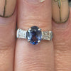 Natural 1.22ctw Ceylon Sapphire & .30ctw Natural Diamonds In 14kt White Gold Ring