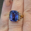 8ctw Natural Tanzanite & 1/3ctw Natural Diamonds 14kt Yellow Gold Size 5.5