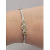 Natural 1.5ct Yellow and White Diamond Hinged Bracelet In 14kt White Gold Weighing 12.05g Fits 7in Wrist