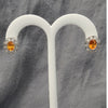 Mandarin Colored 2ctw Garnet & .15ctw Diamond Accents Earrings In 14kt White Gold Weighing 3.2g
