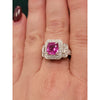 Natural 2.64ctw Pink Unheated Sapphire With .66ctw Diamond Accents In 18kt White Gold Includes GIA Report