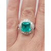 Natural 3.59ctw Columbian Emerald Ring With .60ctw Diamond Accents In Platinum