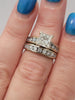 Natural 1.51ct Princess Cut Diamond (VS1/I) With .50ct Diamond Accents On The Ring Along With Another .58ct Diamond Band All In 14kt White Gold