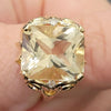 Natural 12.50ctw Citrine Ring With Diamond Accents In 14kt Yellow Gold