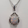Semi Black Opal Necklace In 18kt White Gold