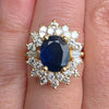 Natural 3.5ct Sapphire & 1.50ctw Diamond Accents (VS) Ring In 14kt Yellow Gold