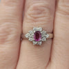 Natural .41ct Ruby Ring With .20ctw Diamond Accents In Platinum
