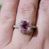 2.24Ct Natural Padparadscha Sapphire With .75Ctw Diamond Accents In Platinum