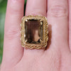 Estate 12ct Smokey Quartz Ring In 10kt Yellow Gold
