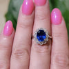 3.59Ct Natural Sapphire With .77Ctw Diamond Accents In Platinum