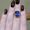 8ct Natural Tanzanite & 1/3ctw Natural Diamonds 14kt Yellow Gold Size 5.5