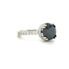 2.59 Ct Black Diamond With .5ctw White Diamond Accents In 14kt White Gold Comes With Appraisal