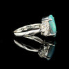 1.57ctw Oval Black Opal & .43ctw Natural Diamond Ring In 18kt White Gold
