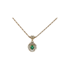 Natural .33ctw Emerald & .50ctw Diamond Pendant In 14kt Yellow Gold With 16in Chain