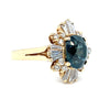 3ct Natural Teal Sapphire & .84 ctw  Natural Diamond Ring In 14kt Yellow Gold Includes GIA Report