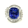 Natural 9.47ctw Tanzanite Ring With 1.9ctw Diamond (VS) Accents In 16.07g Platinum Size 6.5