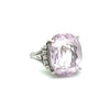Stunning 32.92ctw Kunzite & .27ctw Diamond Ring In Platinum