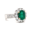 Natural 2ct Oval Emerald & .62ctw Diamond Ring In Platinum Ring Weighs 11.44g