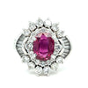 Stunning No Heat Natural Eye Clean 1.02ctw Ruby & 1.18ctw Diamond Ring In Platinum GIA Report