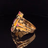 22kt Yellow Gold Men's Ring 1ctw Rubies 2ctw Star Rubies 3ctw Black Star Sapphires