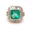 Columbian 3.75ctw Emerald With 2ctw Diamond (SI1-2) Accents In 18kt Yellow Gold