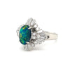 Natural Black 1.35ctw Opal With 1.02ctw Diamond (VS) Accents In Platinum Ring