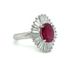 Natural 2.09ctw Ruby Ring With 1.35ctw Natural Diamond Accents In Platinum Weighing 8.1g