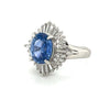 3.11ctw Natural Sapphire In Platinum & .56ctw Natural Diamond Accent