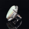 21.88ctw Natural Opal With 1.73ctw Diamond Accents In Platinum