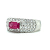 Natural 1.17ctw Burmese Ruby With .75ctw Diamond Accents In 11.4g Platinum