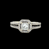.5ct Princess Cut Natural Diamond (SI1/F) Ring With .3ct Diamond Accents In 14kt White Gold